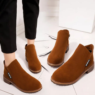 Korean Style Side Zipper Chelsea Boots for Women